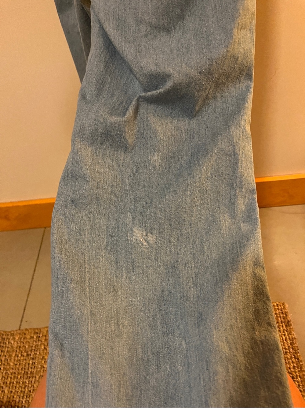 Vintage Light Blue Denim Jumpsuit with Striped Pocket Accents - Picture 7 of 7